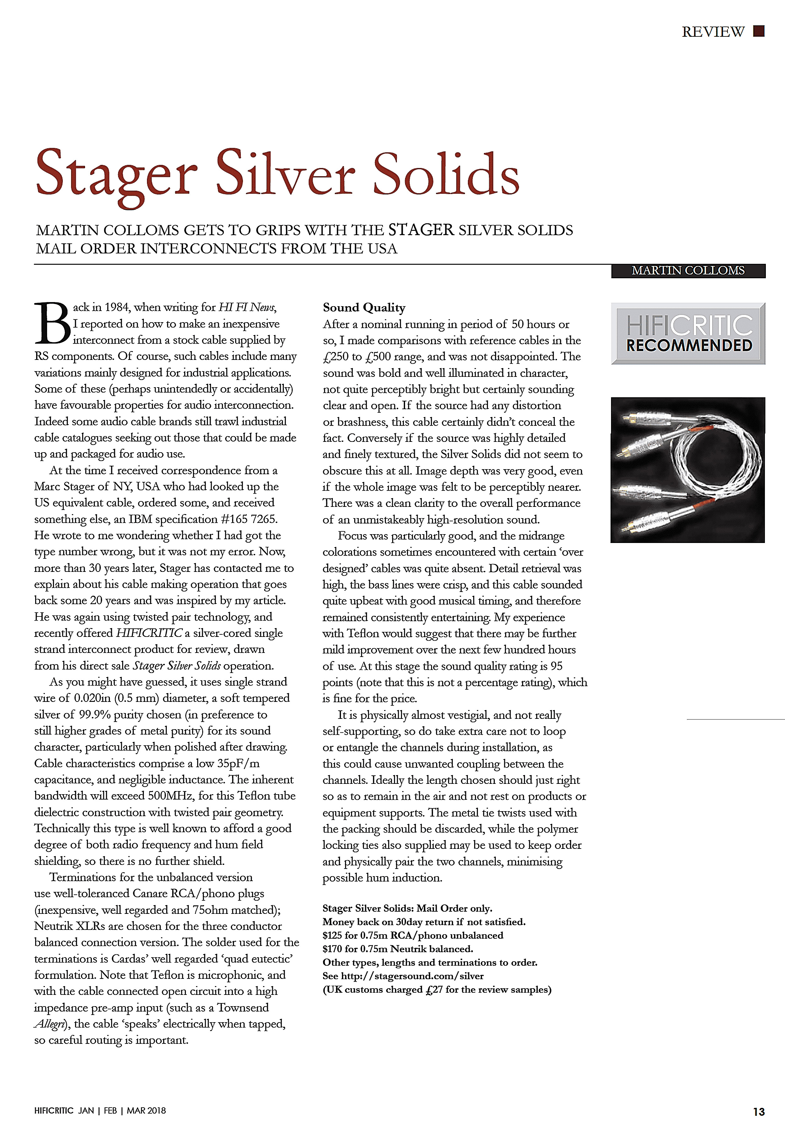 Stager Silver Solids HiFi Critic Review